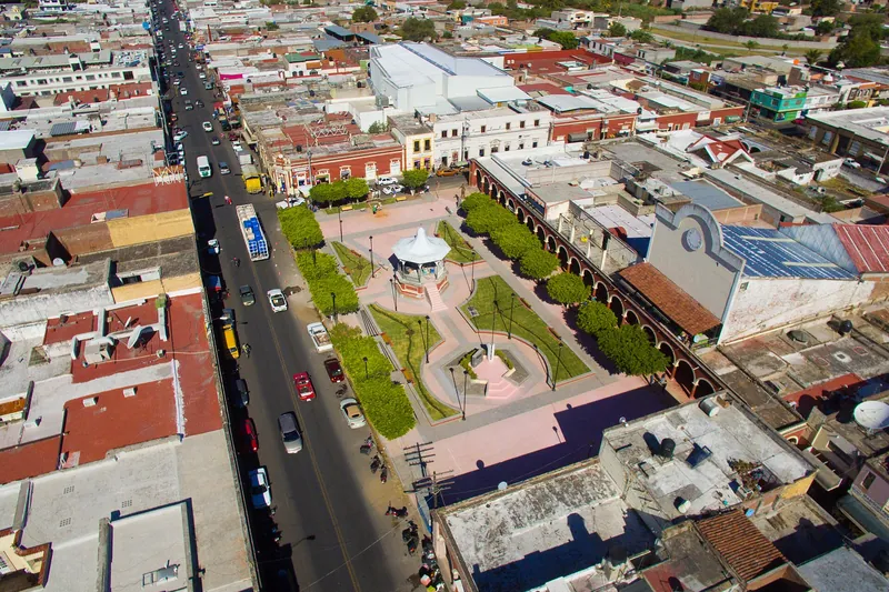 La plaza principal de Ixtlán del Río